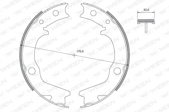 Brake Shoe Set, parking brake (152-2489)