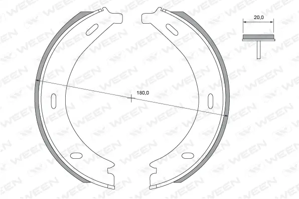 Brake Shoe Set, parking brake (152-2443)