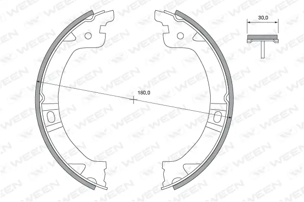 Brake Shoe Set, parking brake (152-2500)
