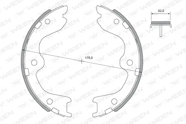 Brake Shoe Set, parking brake (152-2492)