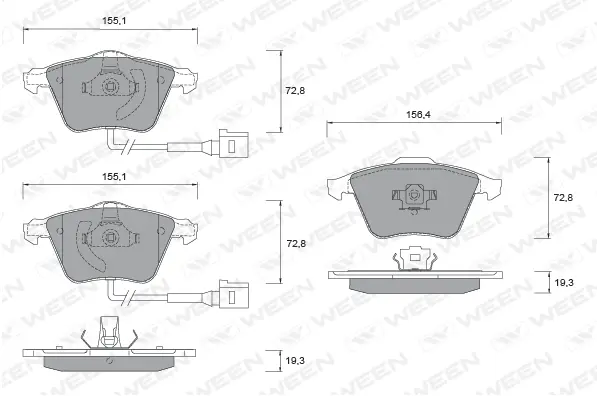 Brake Pad Set, disc brake (151-1254)