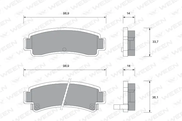 Brake Pad Set, disc brake (151-1567)