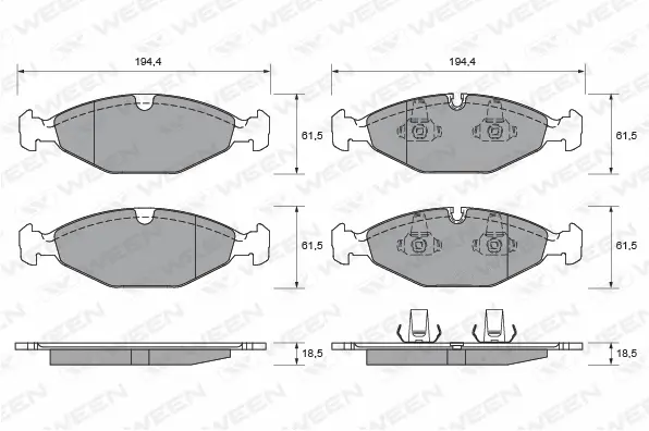 Brake Pad Set, disc brake (151-1843)