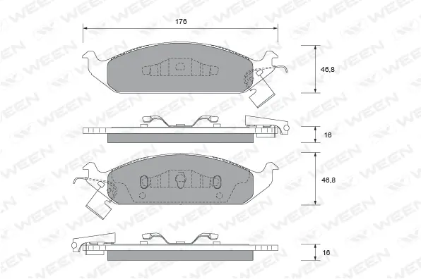 Brake Pad Set, disc brake (151-2416)