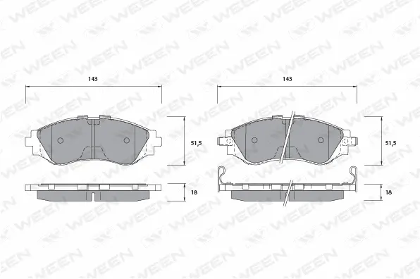 Brake Pad Set, disc brake (151-1194)