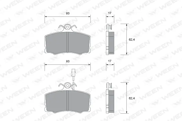 Brake Pad Set, disc brake (151-1596)