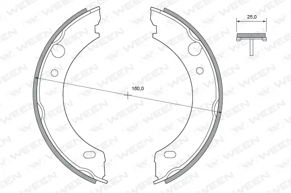 Brake Shoe Set, parking brake (152-2408)