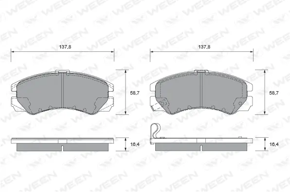 Brake Pad Set, disc brake (151-2162)
