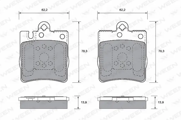 Brake Pad Set, disc brake (151-1225)