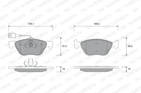 Brake Pad Set, disc brake (151-1814)