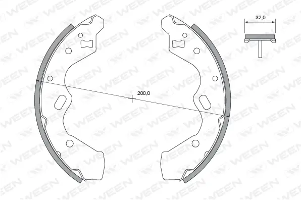 Brake Shoe Set (152-2431)