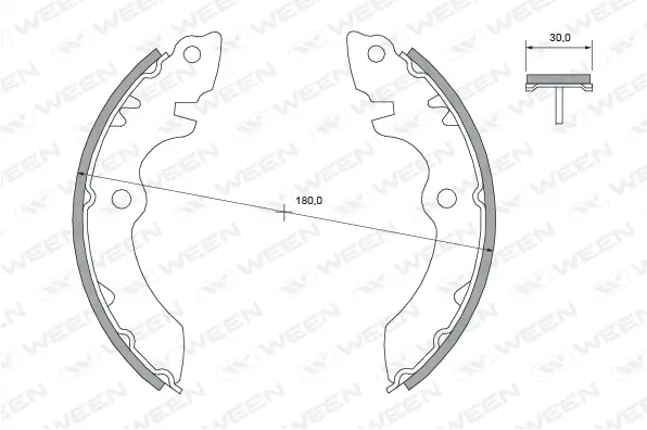 Brake Shoe Set, parking brake (152-2493)