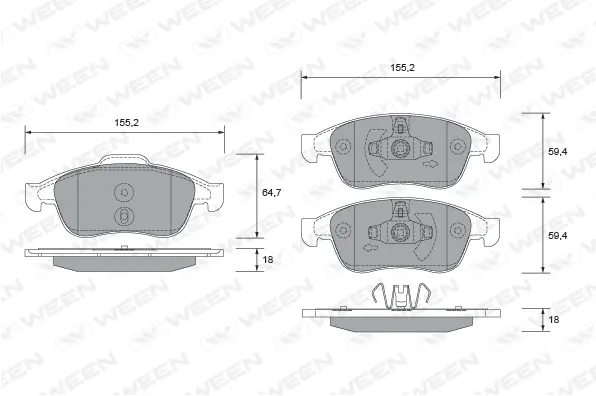 Brake Pad Set, disc brake (151-2697)