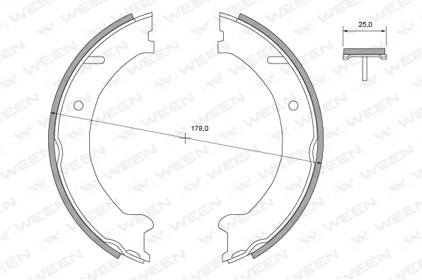 Brake Shoe Set, parking brake (152-2350)