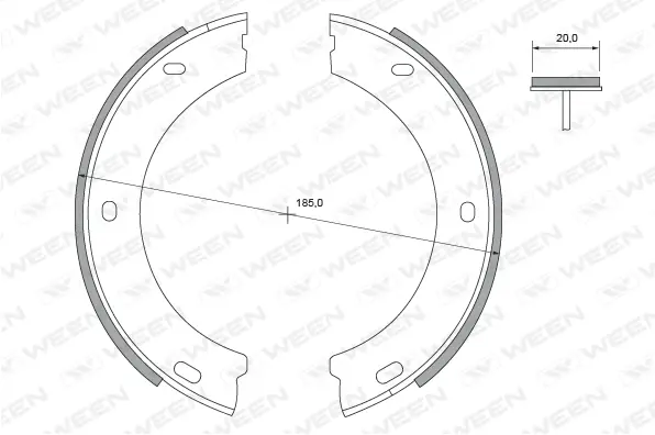 Brake Shoe Set, parking brake (152-2374)