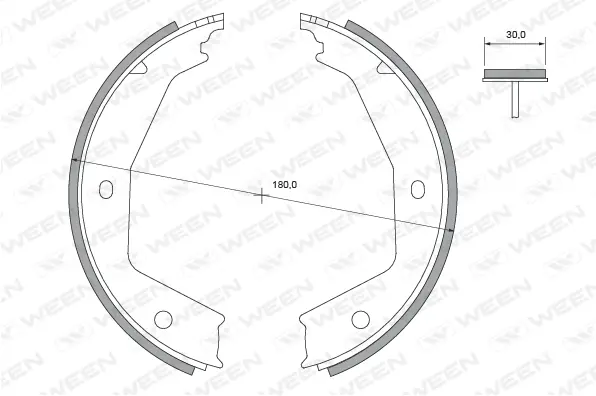 Brake Shoe Set, parking brake (152-2434)