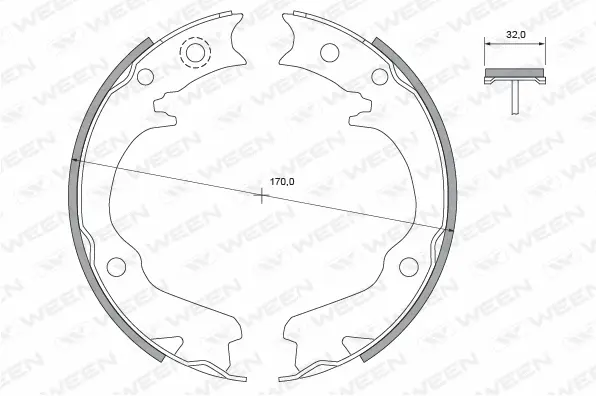 Brake Shoe Set, parking brake (152-2119)