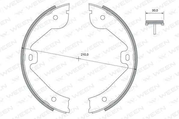 Brake Shoe Set, parking brake (152-2485)