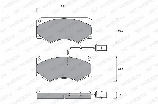 Brake Pad Set, disc brake (151-1303)