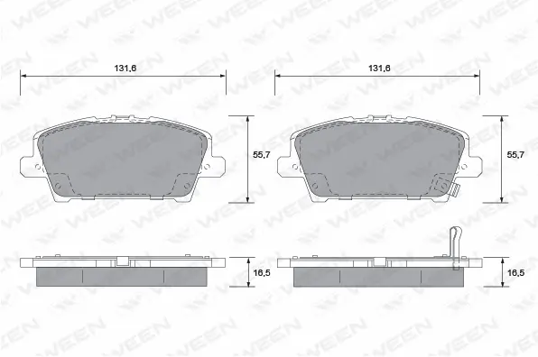 Brake Pad Set, disc brake (151-2128)