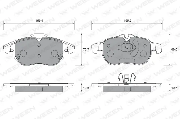 Brake Pad Set, disc brake (151-1988)