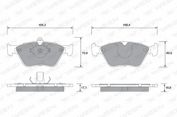 Brake Pad Set, disc brake (151-1312)