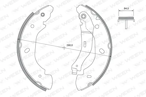 Brake Shoe Set (152-2445)