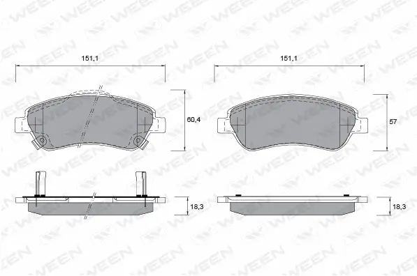 Brake Pad Set, disc brake (151-2586)