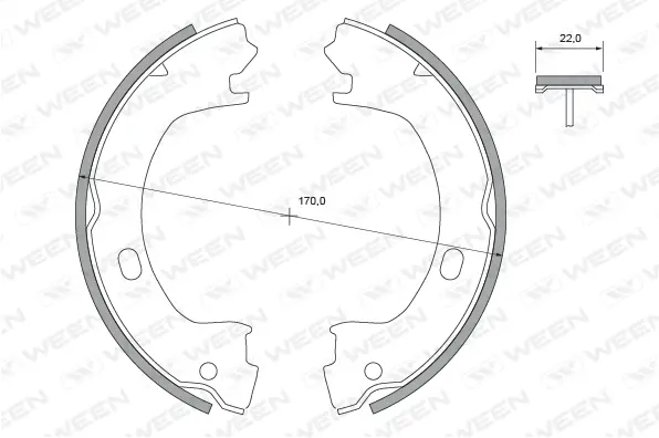 Brake Shoe Set, parking brake (152-2491)
