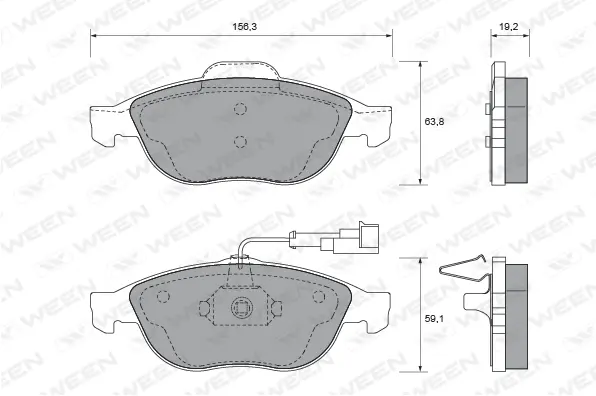 Brake Pad Set, disc brake (151-1796)