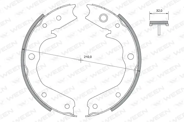 Brake Shoe Set, parking brake (152-2477)