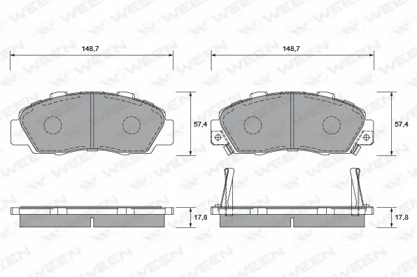 Brake Pad Set, disc brake (151-1362)