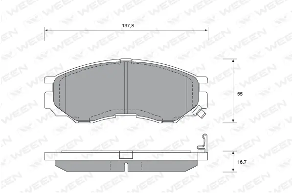 Brake Pad Set, disc brake (151-1767)