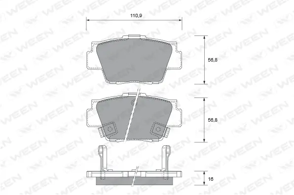 Brake Pad Set, disc brake (151-2104)