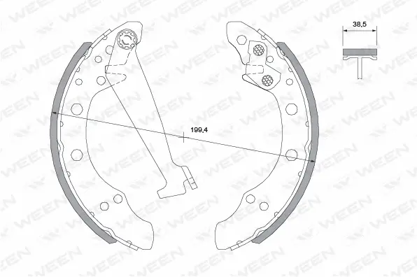 Brake Shoe Set (152-2016)
