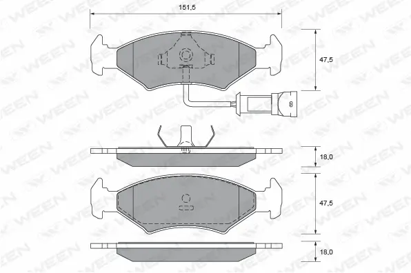 Brake Pad Set, disc brake (151-2055)