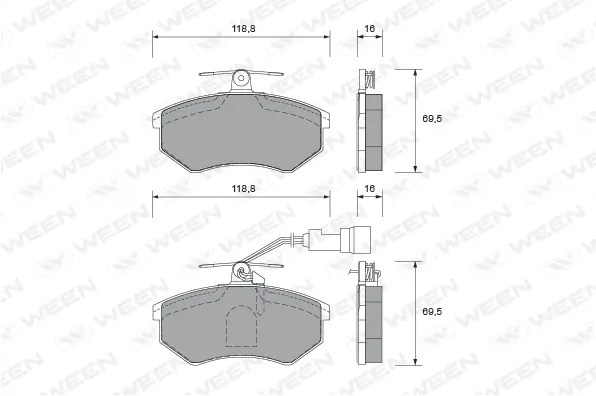 Brake Pad Set, disc brake (151-1764)
