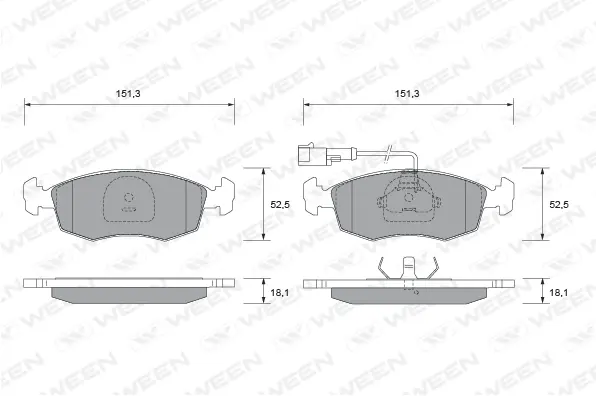 Brake Pad Set, disc brake (151-1800)