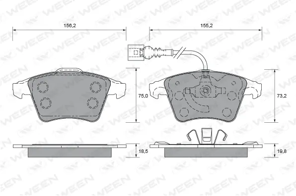 Brake Pad Set, disc brake (151-1944)