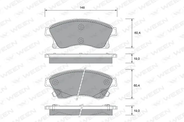 Brake Pad Set, disc brake (151-2734)