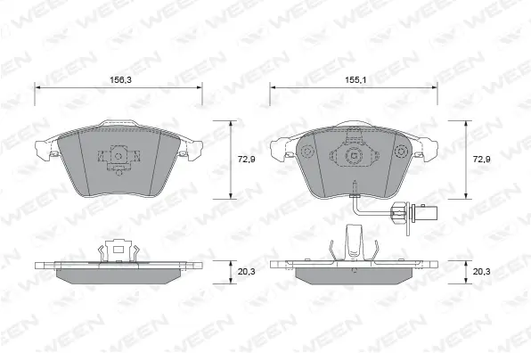 Brake Pad Set, disc brake (151-1806)