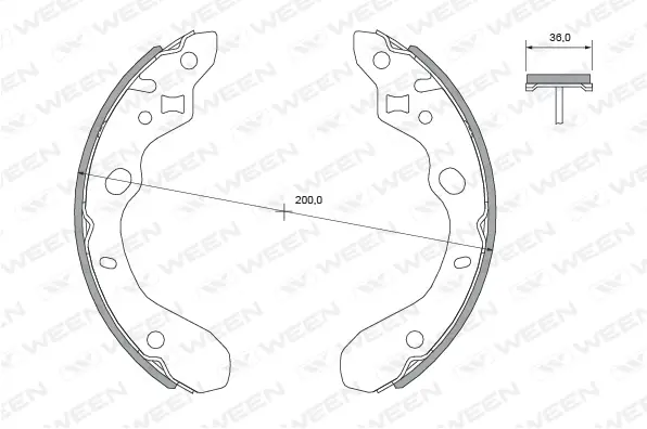 Brake Shoe Set (152-2430)