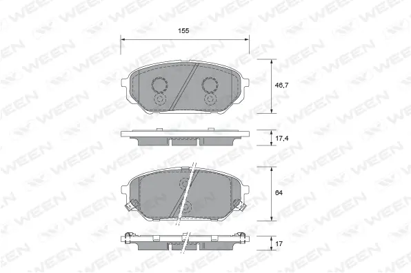 Brake Pad Set, disc brake (151-2600)