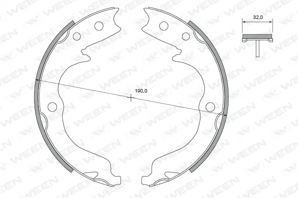 Brake Shoe Set, parking brake (152-2455)