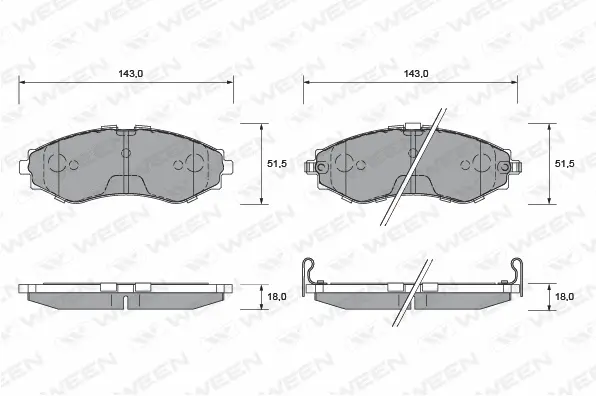Brake Pad Set, disc brake (151-1180)