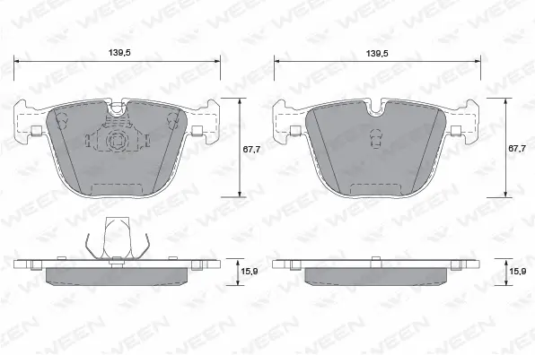 Brake Pad Set, disc brake (151-1205)