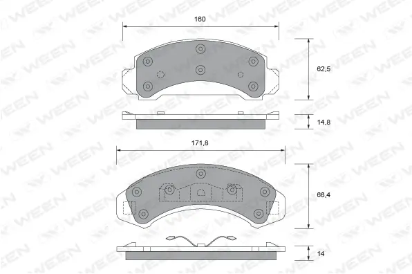 Brake Pad Set, disc brake (151-2413)