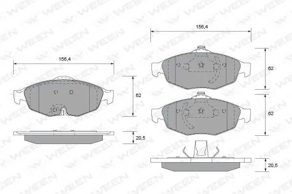 Brake Pad Set, disc brake (151-1498)