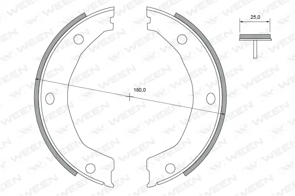 Brake Shoe Set, parking brake (152-2490)