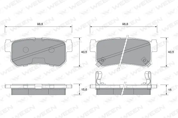 Brake Pad Set, disc brake (151-2344)